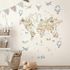 Fototapete Karte Tiere Aquarelloptik Beige Grün Blau 96469 Kinderzimmer 4