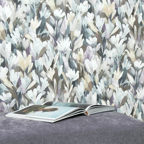 Vliestapete Abstrakt Floral Blau Creme Braun 10586-09 Zimmer