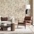 Vliestapete Blattmuster Creme Braun Glitzer 10587-11 Raum 7