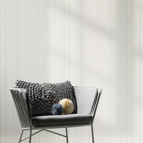 Vliestapete Streifen Motiv Creme Grau Blau 10588-14 Zimmer