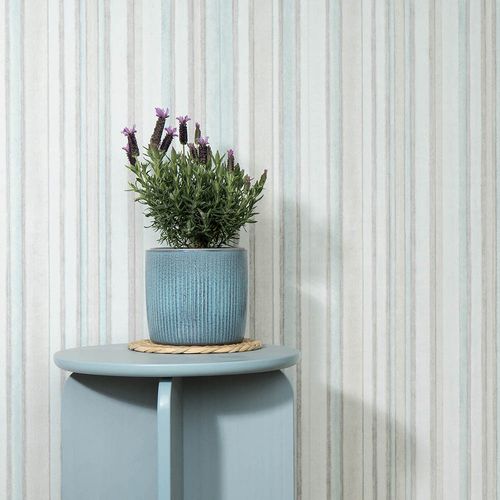 Vliestapete Streifen Motiv Blau Beige Grau 10588-19 Zimmer
