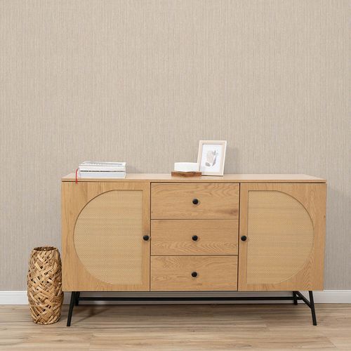 Vliestapete Uni Streifen Beige Grau Glitzer 10590-02 Zimmer