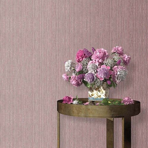 Vliestapete Uni Streifen Lila Silber Metallic 10590-09 Zimmer