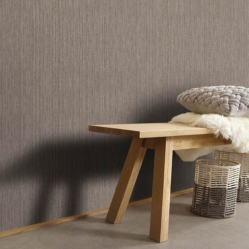 Vliestapete Uni Streifen Braun Silber Metallic 10590-11 Zimmer