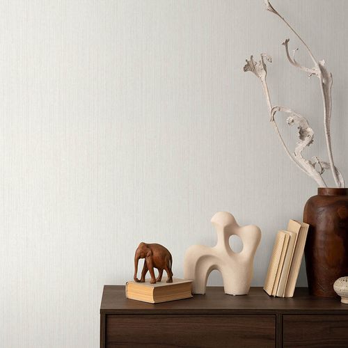 Vliestapete Uni Streifen Creme Beige Glitzer 10590-14 Zimmer