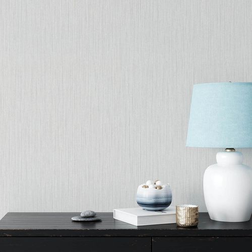 Vliestapete Uni Streifen Hellgrau Beige Glitzer 10590-31 Zimmer