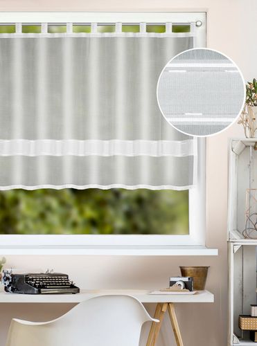 Gardine weiß Streifen halb transparent Jenny 8321-18 Homing