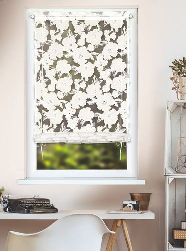 Raffrollo offwhite floral Juana 8322-17 Homing