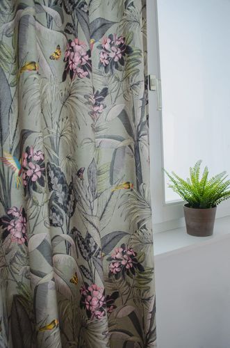 Schlaufenvorhang grün Floral Kelani 5085-01 Homing