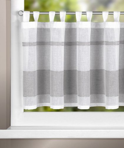 Gardine weiß-taupe Streifen Marlene 8329-03 Homing