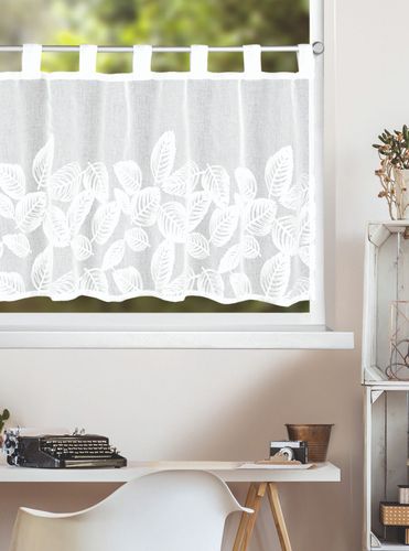 Gardine weiß floral halbtransparent Mireia 8331-08 Homing