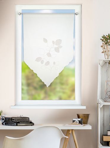 Gardine weiß-grau floral halbtransparent Nea 6814-19 Homing