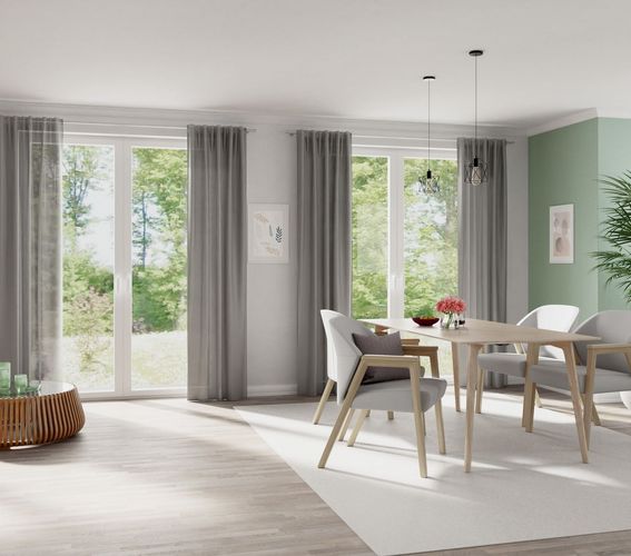 Schlaufenvorhang silber Streifen Nian 5769-13 Homing