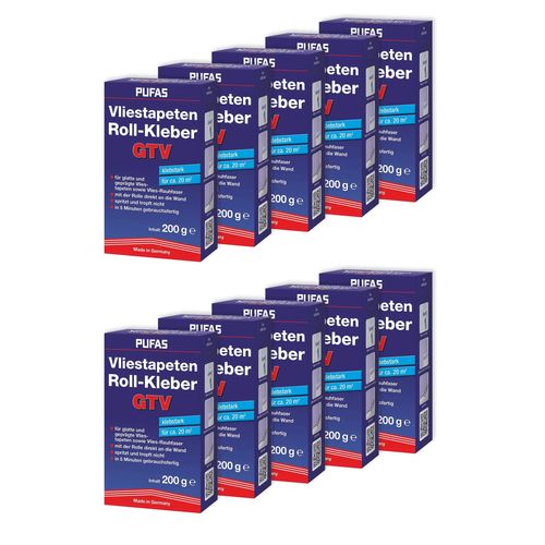 10x PUFAS Vliestapeten Roll-Kleber GTV Profi 200g Kleister