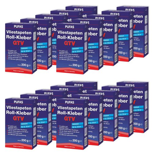 20x PUFAS Vliestapeten Roll-Kleber GTV Profi 200g Kleister