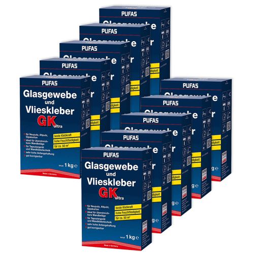10x PUFAS Glasgewebe- und Vlieskleber GK ultra 1 Kg