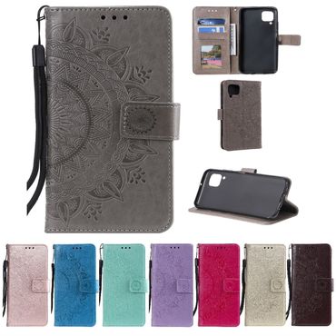 Huawei P40 Lite Handy Hülle Flip Case Cover Handytasche Bumper Mandala