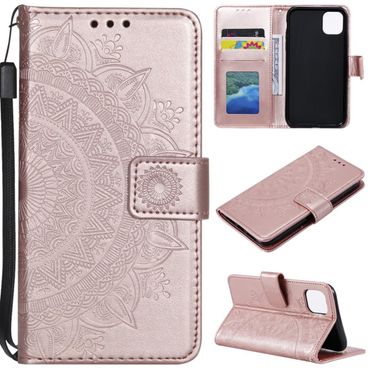 Hülle für Apple iPhone 11 Pro Max [6,5 Zoll] Handyhülle Flip Cover Case Mandala Rosegold