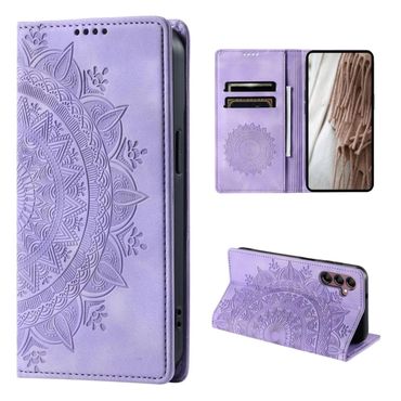 Hülle für Samsung Galaxy A25 5G Handyhülle Flip Case Cover Tasche Mandala Lila
