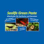 Etikett der Futtersorte Sealife Green Paste Fischfutter und Garnelenfutter  (Produktbild)