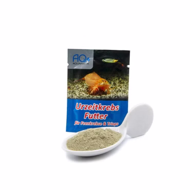 Futter für Urzeitkrebse (Triops Feenkrebse Artemia) - mit Anleitung Futter für Urzeitkrebse (Triops Feenkrebse Artemia) - mit Anleitung - Beutel mit Futterlöffel (Produktbild)