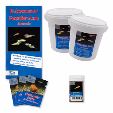 Artemia franciscana Zucht Set (groß) - mehr als 1.000.000 Eier - mit 2 kg Premiumsalz 3 x Urzeitkrebse Futter und Anleitung Artemia franciscana Zucht Set (groß) - mehr als 1.000.000 Eier - mit 2 kg Premiumsalz 3 x Urzeitkrebse Futter und Anleitung (Produktbild)