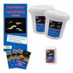 Artemia franciscana Zucht Set (groß) - mehr als 1.000.000 Eier - mit 2 kg Premiumsalz 3 x Urzeitkrebse Futter und Anleitung (Produktbild)