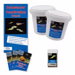 Artemia cf. persimilis - Artemia Zucht Set (groß) - mehr als 1.000.000 Eier - mit 2 kg Premiumsalz 3 x Urzeitkrebse Futter und Anleitung (Produktbild)