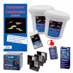 Artemia parthenogenetica- Zucht Set (Maxi) - mehr als 1.000.000 Eier - mit 2 kg Premiumsalz Flüssigfutter Artemia Siebkombination und Anleitung (Produktbild)