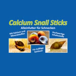 Etikett der Futtersorte Calcium Snail Sticks - Hauptfutter für Zierschnecken (Produktbild)