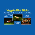 Etikett der Futtersorte Veggie Mini Sticks - Alleinfutter für Krebse Garnelen und Krabben (Produktbild)