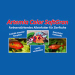 Etikett der Futtersorte Artemia Color SoftGran - Farbfutter für Fische (Produktbild)