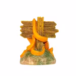 Aquarium Deko Krakenfigur, Tintenfisch mit No Fishing Schild, Octopus orange Rückansicht (Produktbild)