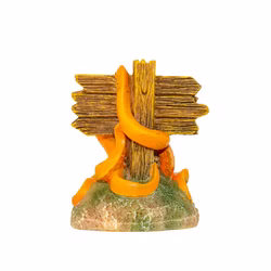 Aquarium Deko Krakenfigur, Tintenfisch mit No Fishing Schild, Octopus orange Rückansicht Aquarium Deko Krakenfigur, Tintenfisch mit No Fishing Schild, Octopus orange Rückansicht (Produktbild)