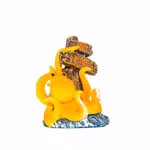 Aquarium Deko Krake gelb Seitenansicht, Tintenfisch mit No Fishing Schild, Octopus Aquarium Deko Krake gelb Seitenansicht, Tintenfisch mit No Fishing Schild, Octopus (Produktbild)