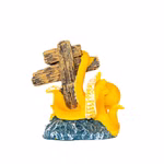 Aquarium Deko Krake gelb Rückansicht Tintenfisch mit No Fishing Schild, Octopus Aquarium Deko Krake gelb Rückansicht Tintenfisch mit No Fishing Schild, Octopus (Produktbild)