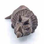Triceratops braun Dinosaurier Ton Aquarium Dekoration Porträt (Produktbild)