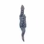 Drachen Figur aus Ton Drache stehend braun von oben (Produktbild)