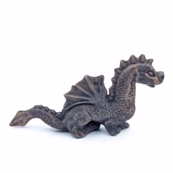 Drachen Figur aus Ton Drache stehend braun Rücken Drachen Figur aus Ton Drache stehend braun Rücken (Produktbild)