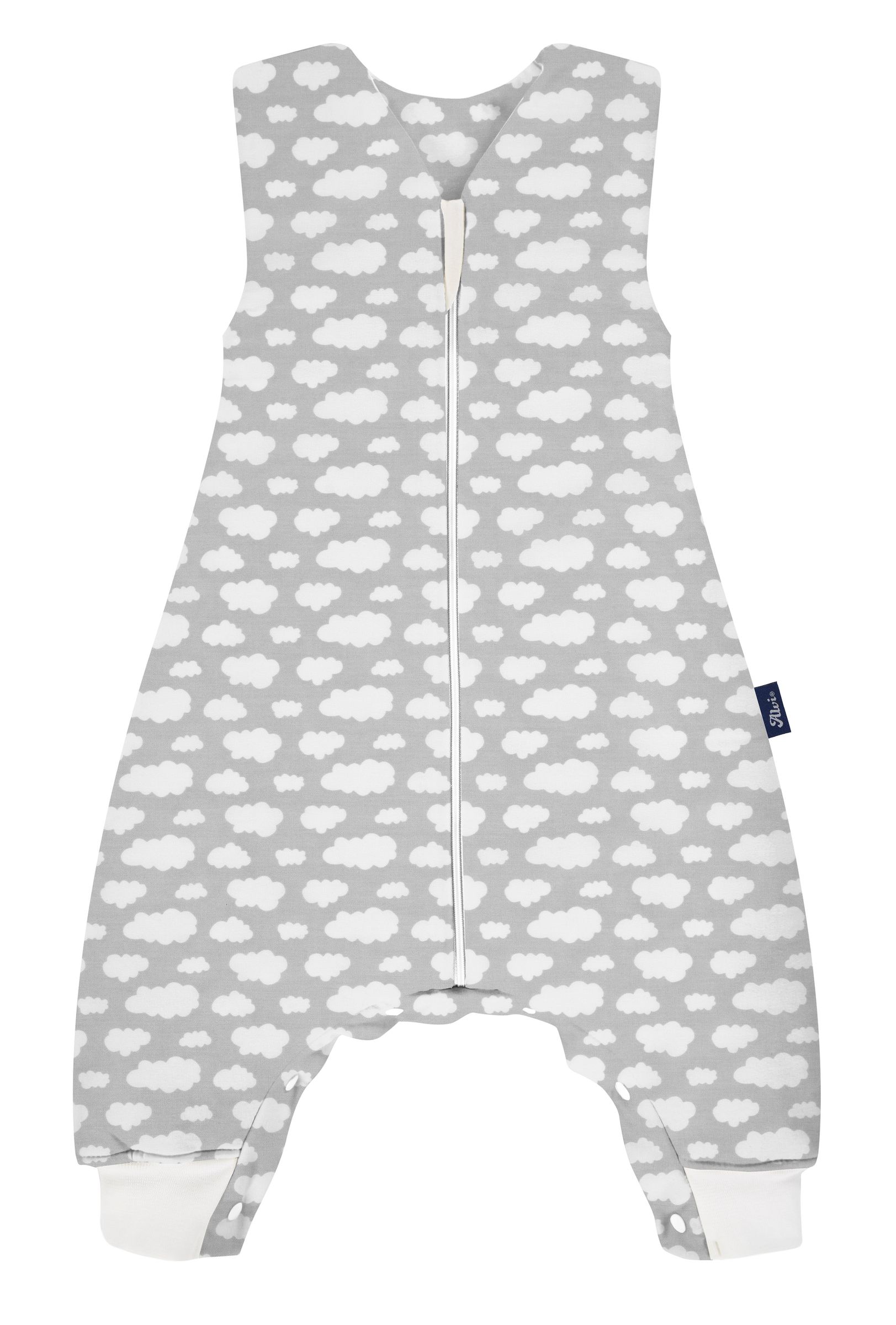 Alvi Sleep-Overall wattiert Schlafsack mit Füßen Wolke Silber Größe 70 B-Ware