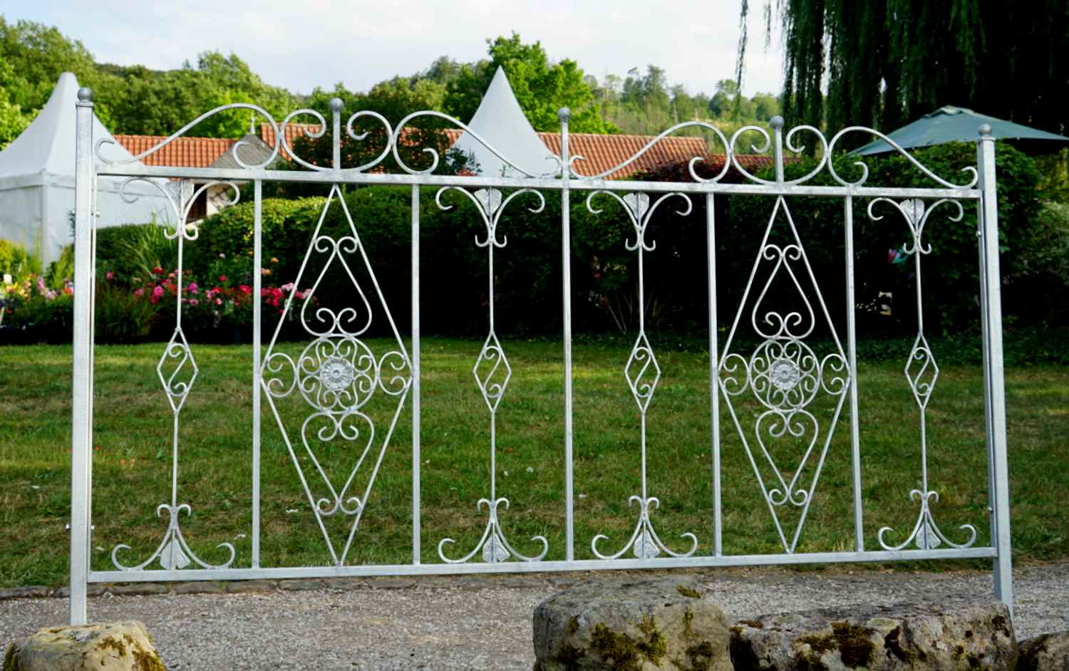 Schmiedeeisen Gartenzaun Zaun Rankzaun Metall Vitoria-Z 190 cm Feuer Verzinkt Schmiedeeisen Gartenzaun Zaun Rankzaun Metall Vitoria-Z 190 cm Feuer Verzinkt