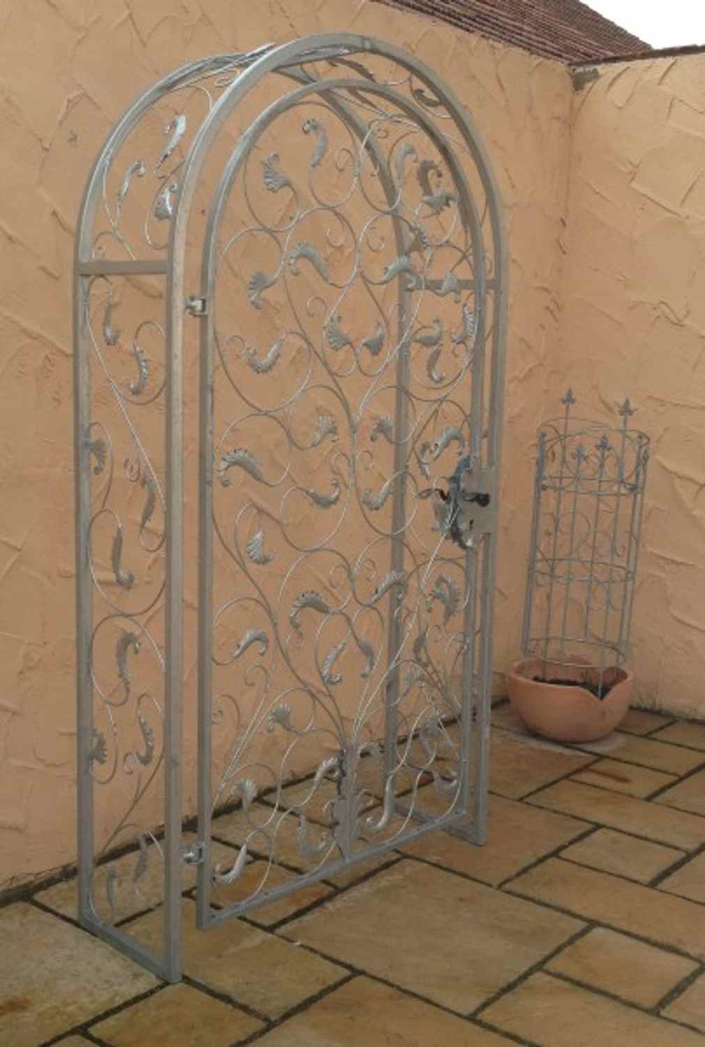Gartentür Pforte Rosenbogen mit Tür Lisbao-RBGT-RBS 100/220/40 Schloss Verzinkt Gartentür Pforte Rosenbogen mit Tür Lisbao-RBGT-RBS 100/220/40 Schloss Verzinkt