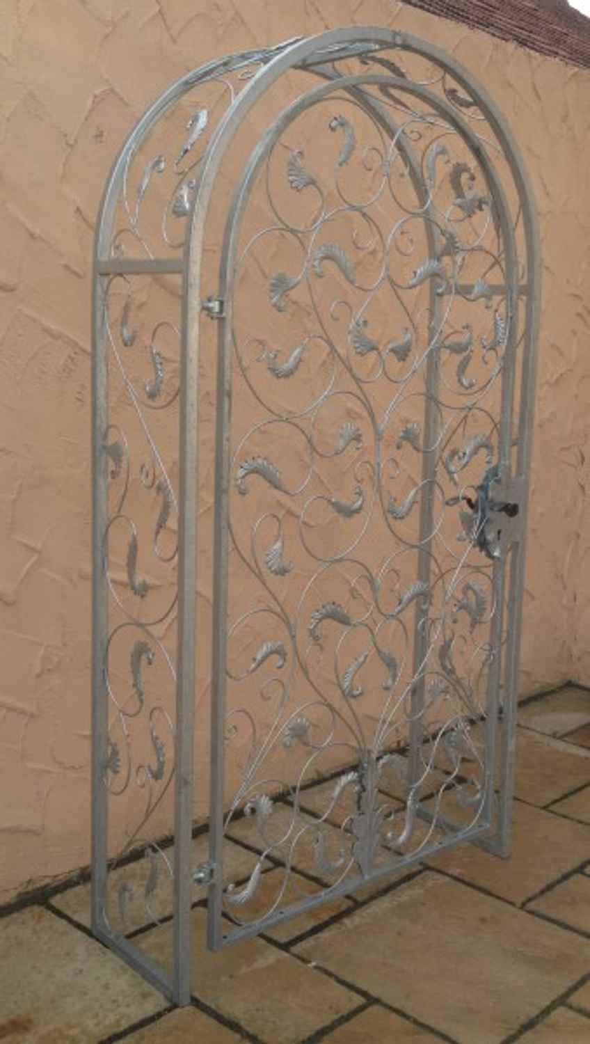Gartentür Pforte Rosenbogen mit Tür Lisbao-RBGT-RBS 100/220/40 Schloss Verzinkt Gartentür Pforte Rosenbogen mit Tür Lisbao-RBGT-RBS 100/220/40 Schloss Verzinkt
