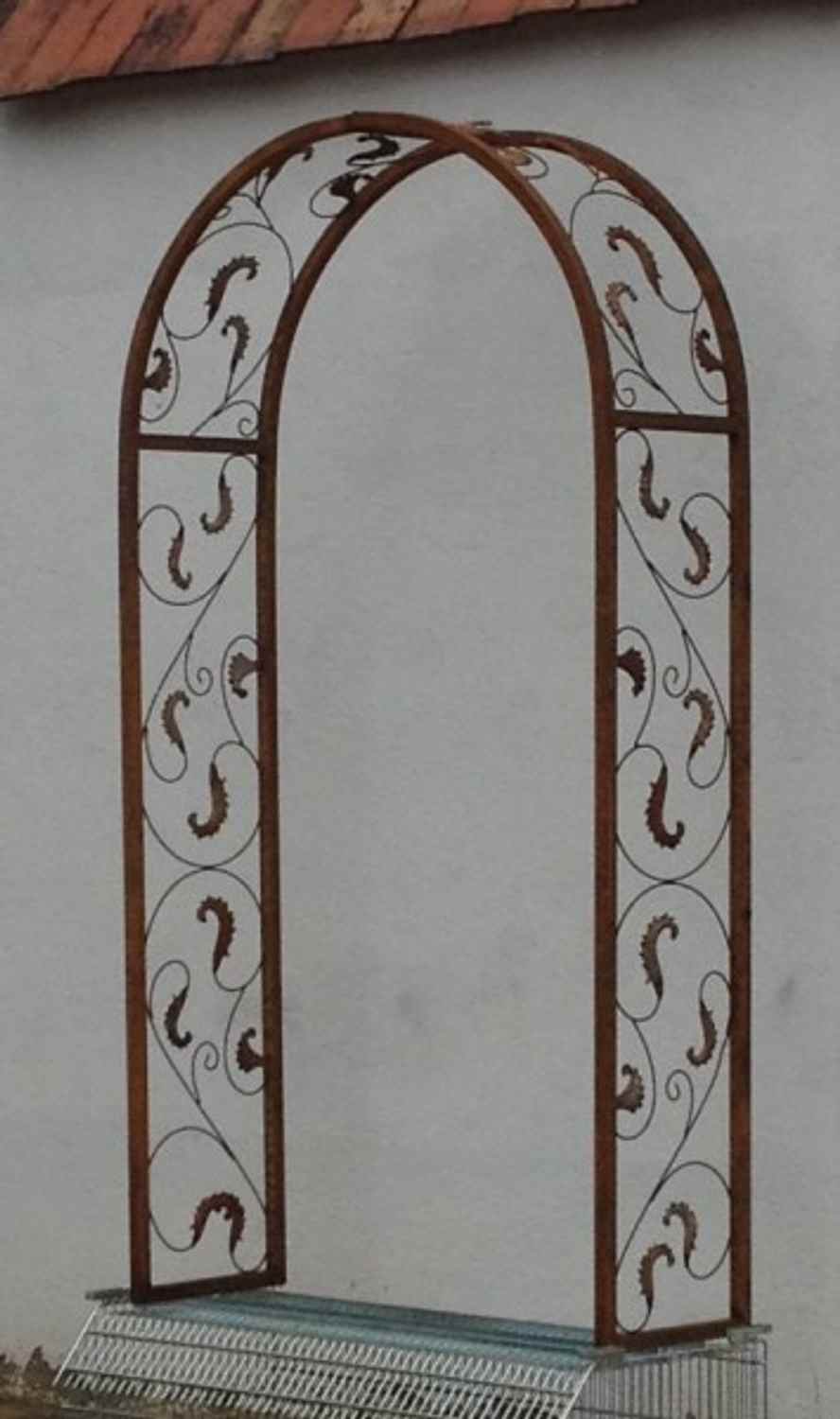 Rundbogen Laubengang MASSIV 30 ROHR Rosenbogen Lisbao-RB 120/225 Roh Rost Rostig