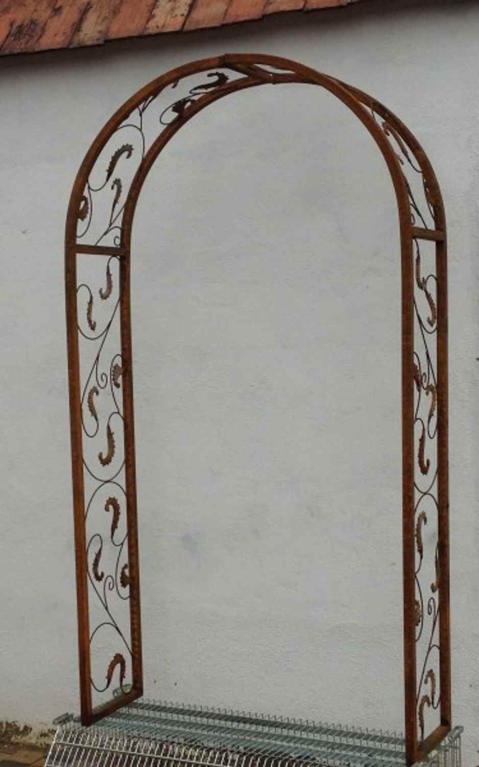 Rundbogen Laubengang MASSIV 30 ROHR Rosenbogen Lisbao-RB 120/225 Roh Rost Rostig