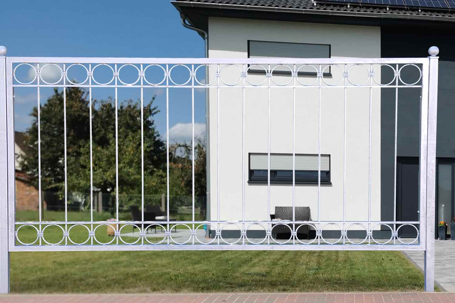 Metallzaun Schmiedeeisen Gartenzaun Zaun Zäune Anello-Z100/200 Feuer verzinkt Metallzaun Schmiedeeisen Gartenzaun Zaun Zäune Anello-Z100/200 Feuer verzinkt