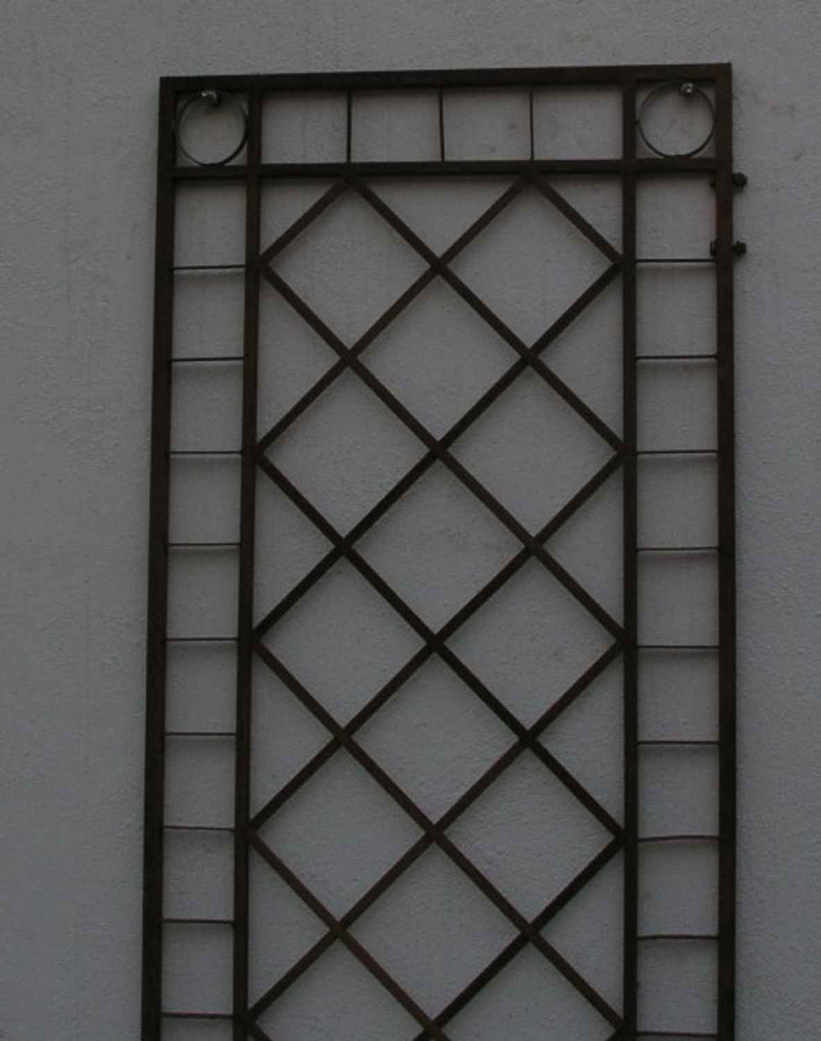 Metall Eisen Rankgitter Spalier Rankhilfe Wandgitter Meran 60 Roh Rost 2-er Set