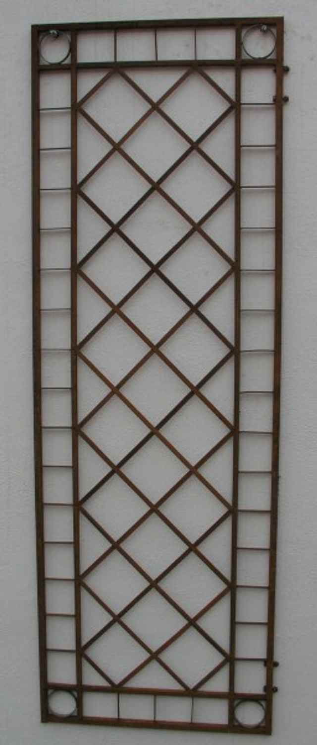 Metall Eisen Rankgitter Spalier Rankhilfe Wandgitter Meran 60 Roh Rost 2-er Set