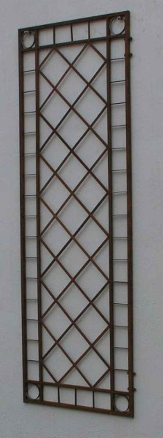 Metall Eisen Rankgitter Spalier Rankhilfe Wandgitter Meran 60 Roh Rost 2-er Set