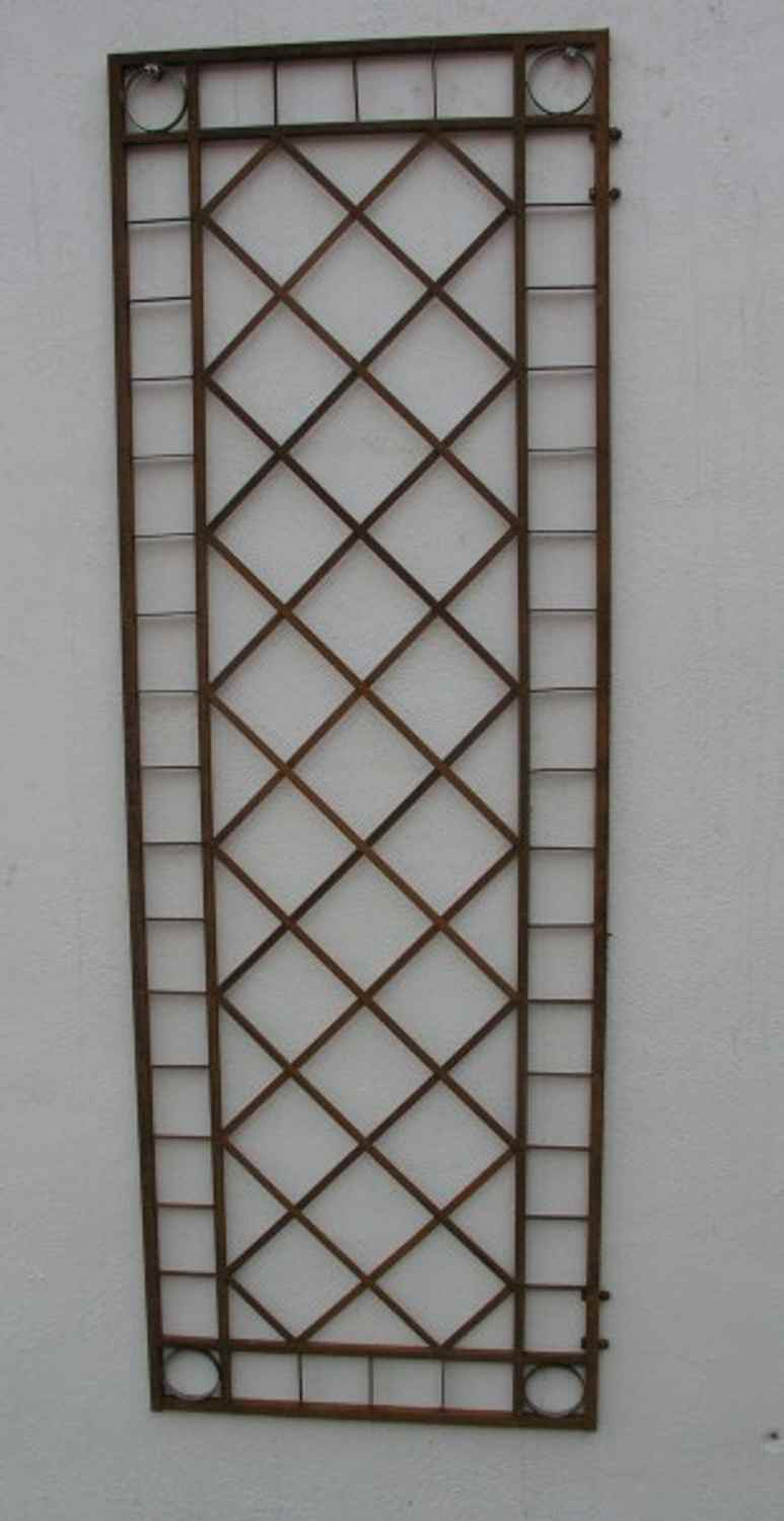 Metall Eisen Rankgitter Spalier Rankhilfe Wandgitter Meran 60 Roh Rost 2-er Set